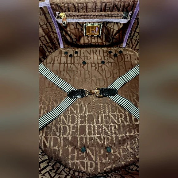 Henri bendel disturbed hatbox wheelie with hb heart keychain purse charm - Picture 8 of 12